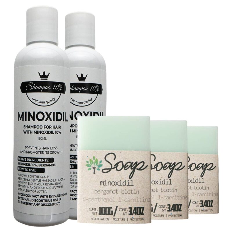 shampoo de minoxidil jabones bergamota