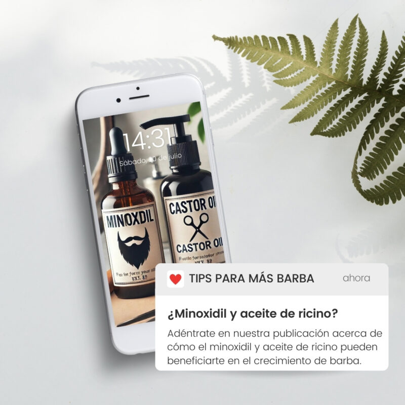 Minoxidil y aceite de ricino Crecimiento de barba